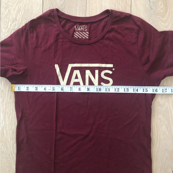 Vans Logo T Shirt in Maroon Women’s Size L - Picture 6 of 7